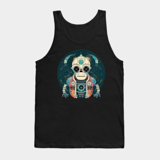 Halloween Techno Skull in a Technicolor Dreamcoat Tank Top